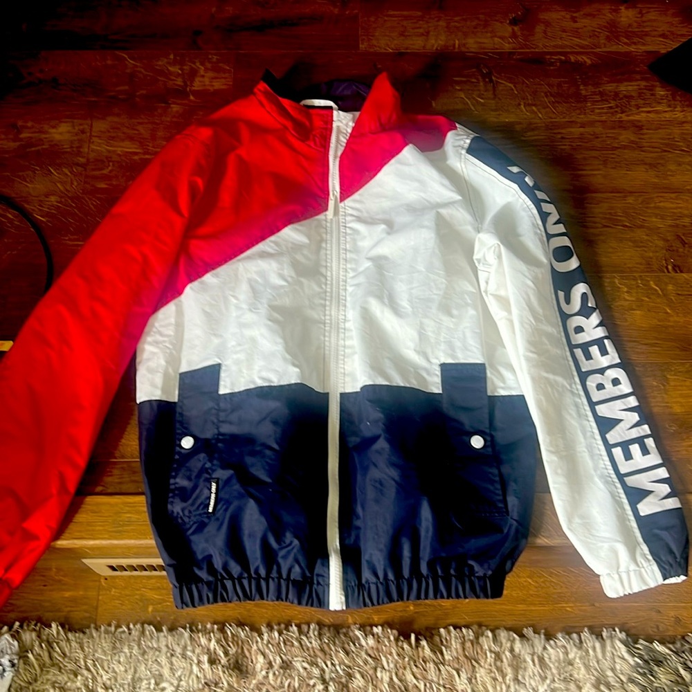 Men’s Members Only Red White and Blue Windbreaker Size Med